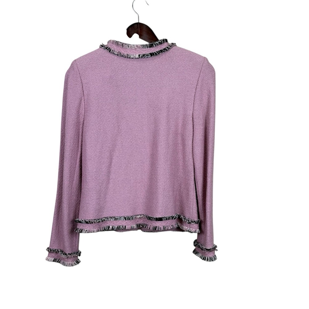 St John Collection Jacket Rose Pink Multi Boucle Knit Fringed Jacket/Blazer - Picture 2 of 7